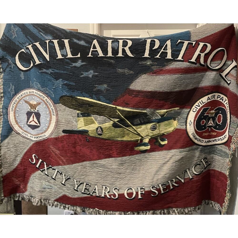 Vintage Mill Street Civil Air Patrol 60Th Anniversary Throw